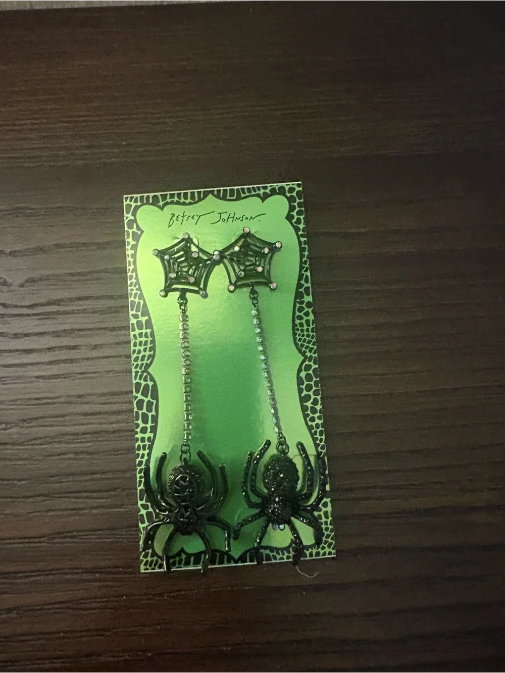 NEW Betsey Johnson Halloween spider earrings